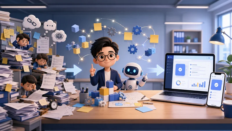 AI × 創新思維實作課封面 — 創新先生帶你把每天卡住你的工作痛點，做成自己的 AI 小工具