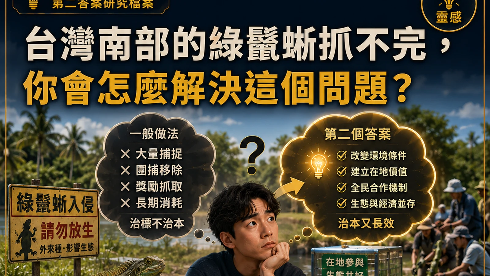 把綠鬣蜥防治目標從捕捉數量改成中斷繁殖成果的第二個答案示意