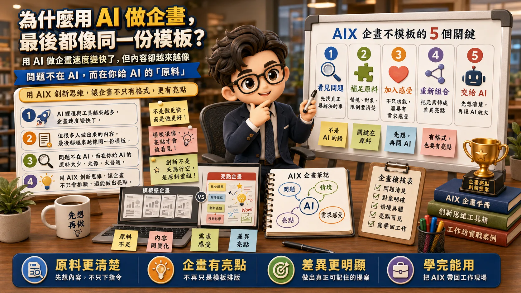 為什麼用 AI 做企劃，最後都像同一份模板？