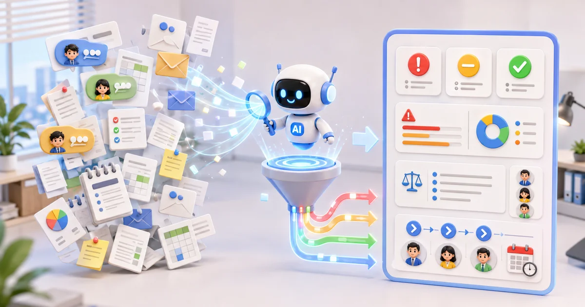 AI 把零散訊息整理成主管摘要