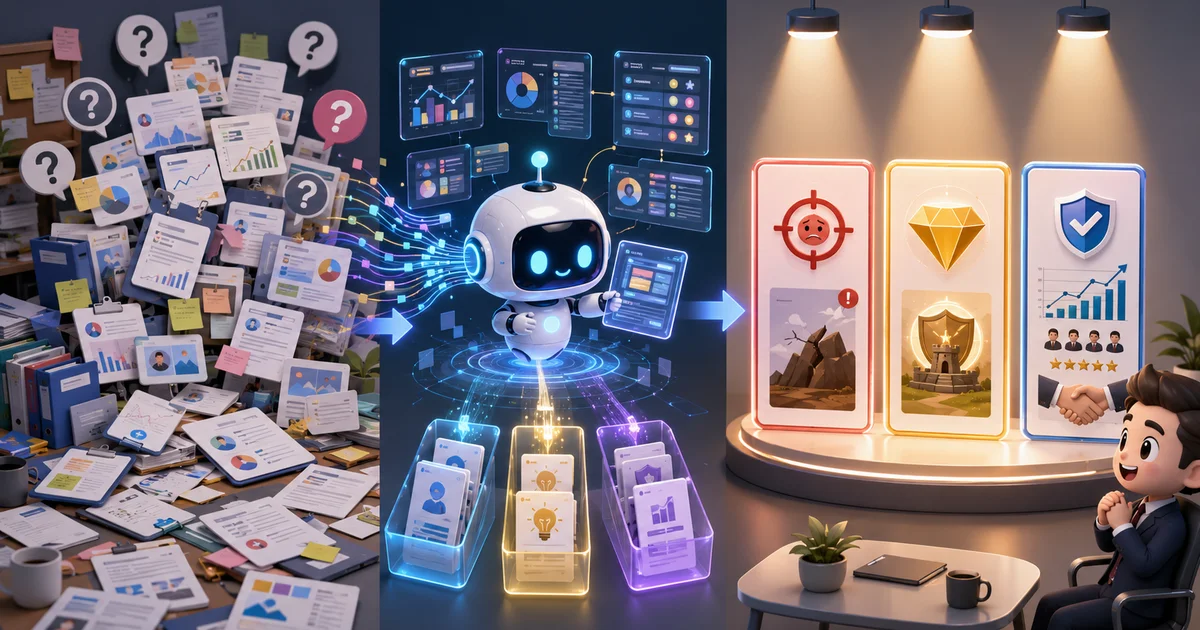 AI 協助篩選提案亮點的流程示意圖