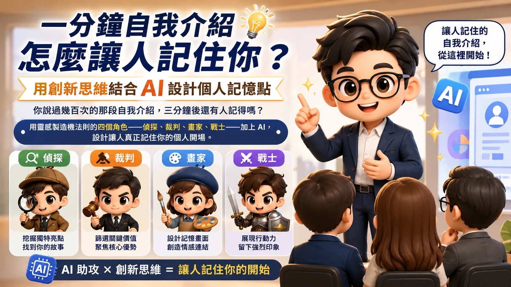 一分鐘自我介紹怎麼讓人記住你？用創新思維結合 AI 設計個人記憶點