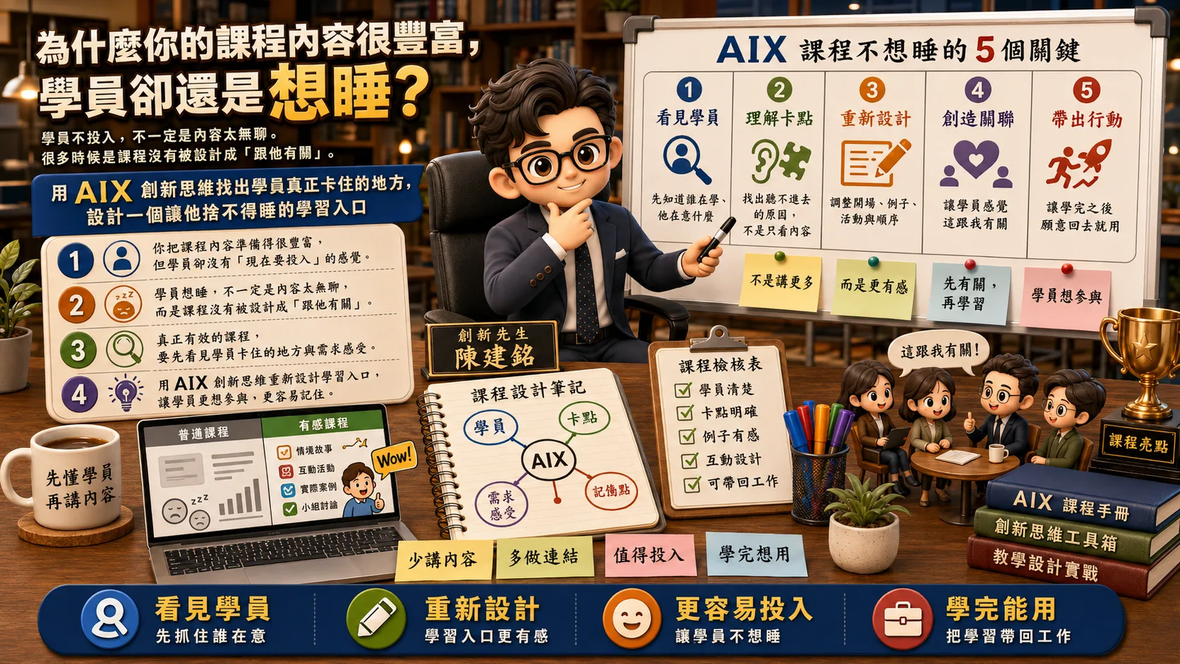 為什麼你的課程內容很豐富，學員卻還是想睡？