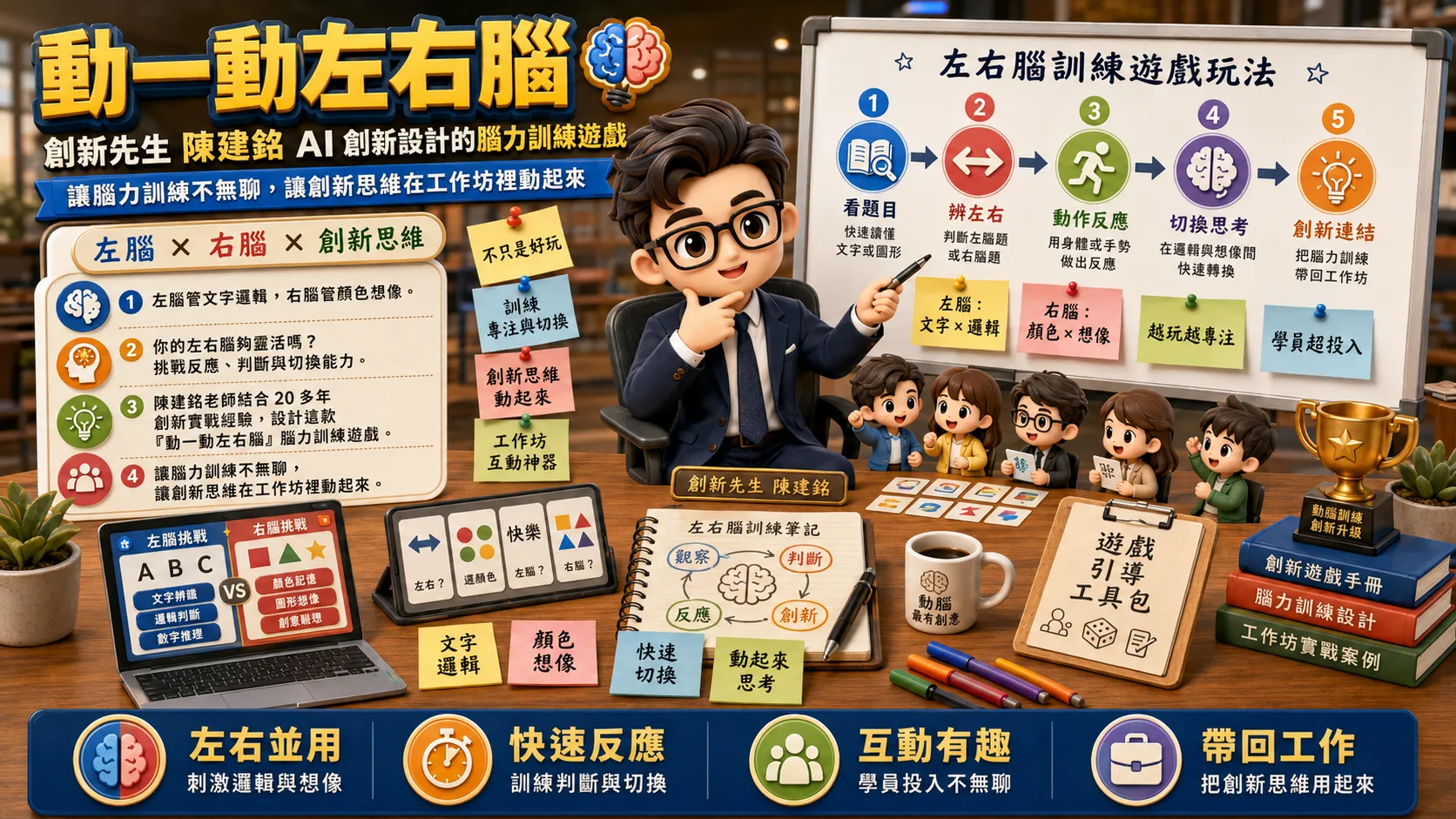 動一動左右腦：陳建銘 AI 創新設計的腦力訓練遊戲